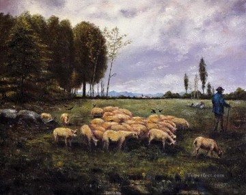 羊飼い Painting - アレクサンダー・イグナティウス・ロッシュ「羊飼い」1886年